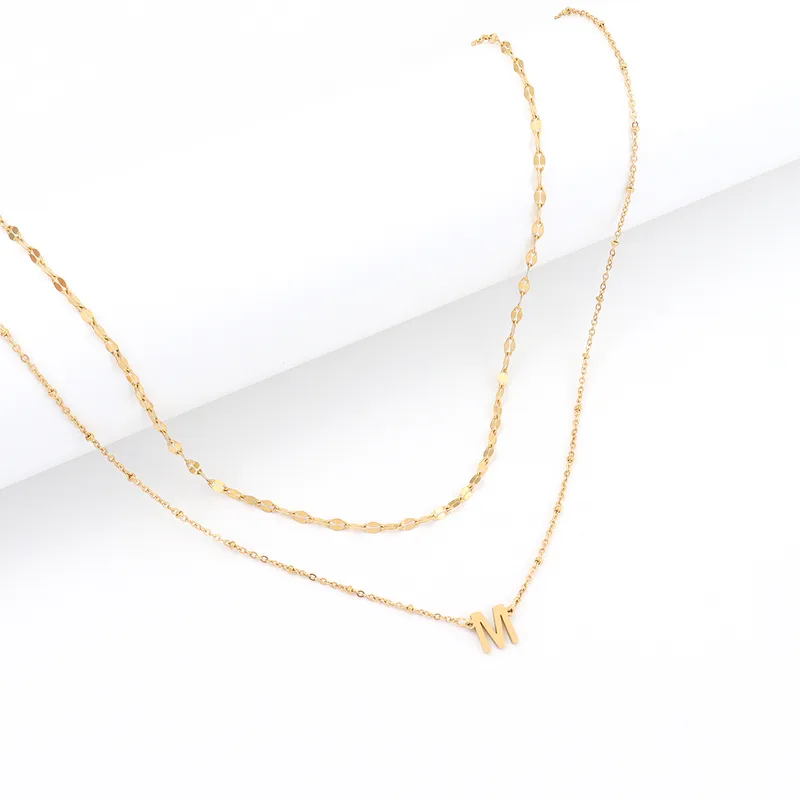 Alphabet Gold Stainless steel necklace