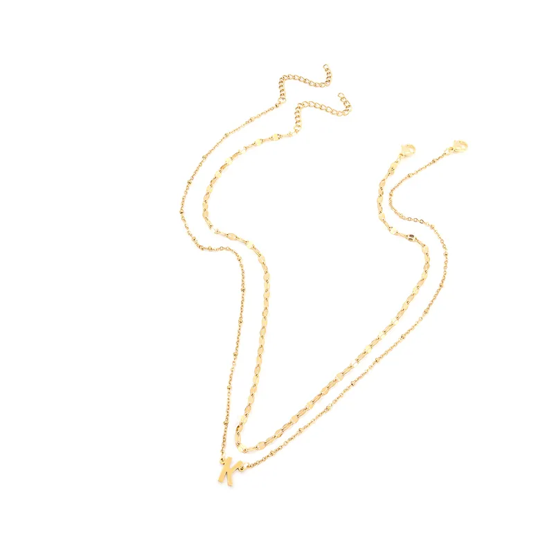 Alphabet Gold Stainless steel necklace