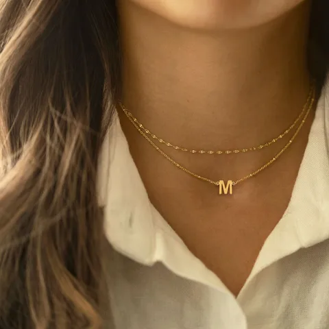 Alphabet Gold Stainless steel necklace