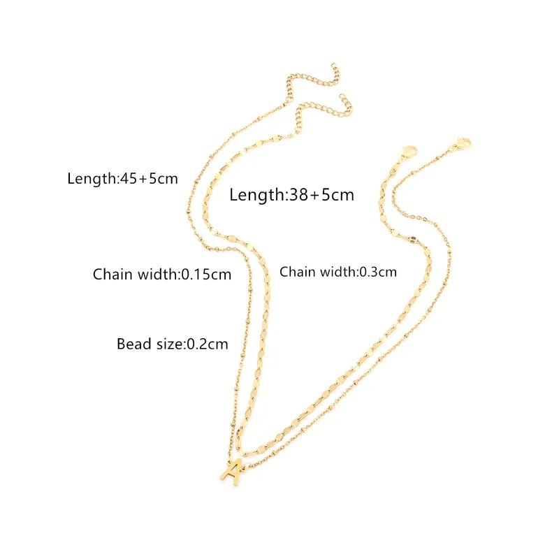 Alphabet Gold Stainless steel necklace
