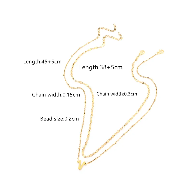 Alphabet Gold Stainless steel necklace