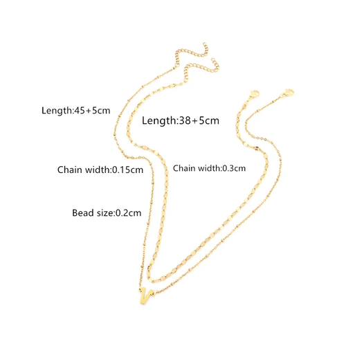 Alphabet Gold Stainless steel necklace