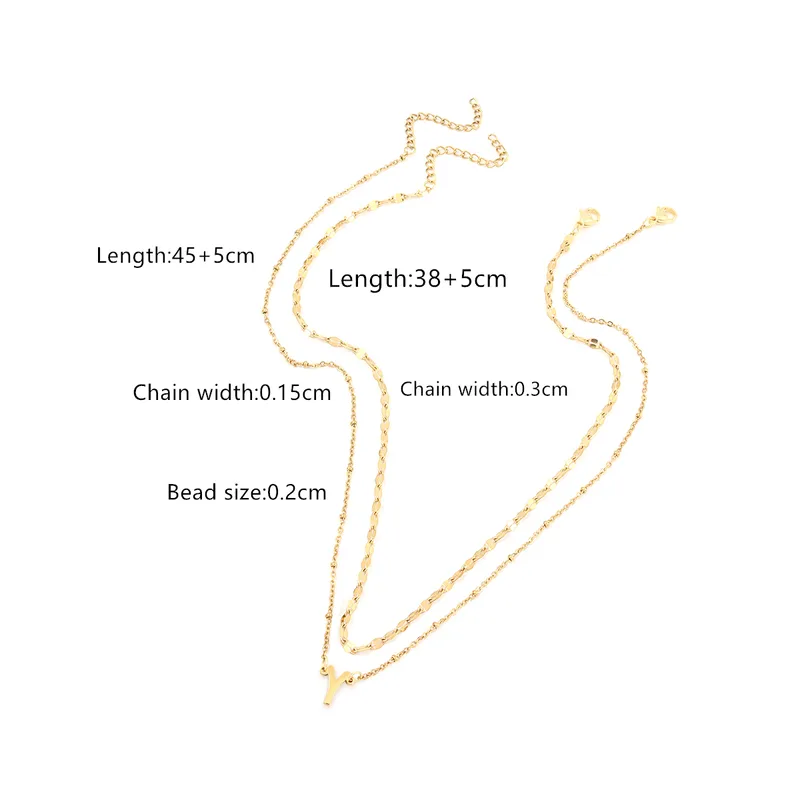 Alphabet Gold Stainless steel necklace