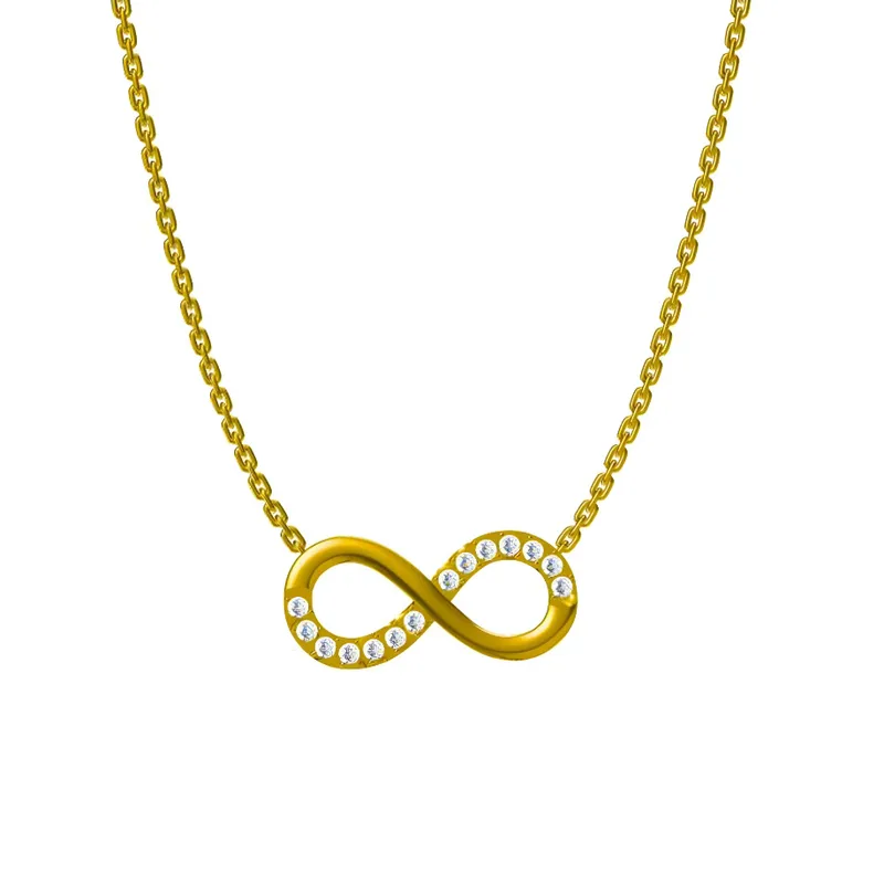 Infinity loop titanium stainless steel necklace and bracelet