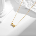 Infinity loop titanium stainless steel necklace and bracelet