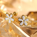 Flower stainless 18k Gold plated stud earrings