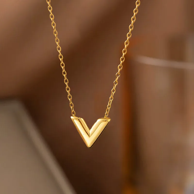 Gold V Necklace
