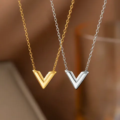 Gold V Necklace