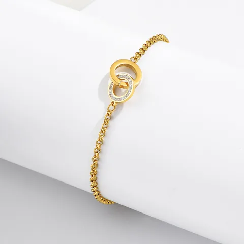 Fashion round stainless steel 14k gold plated set